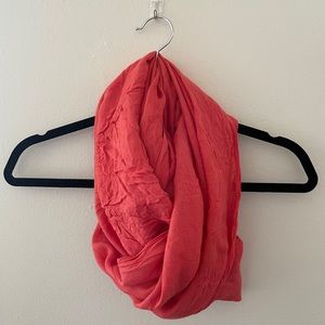 Silky light cotton coral infinity scarf